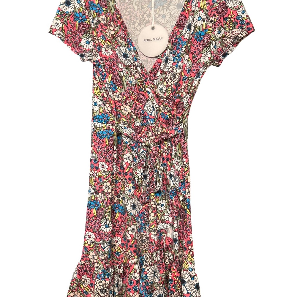 Rebel Sugar Red and Blue Flutter Sleeve Sundress